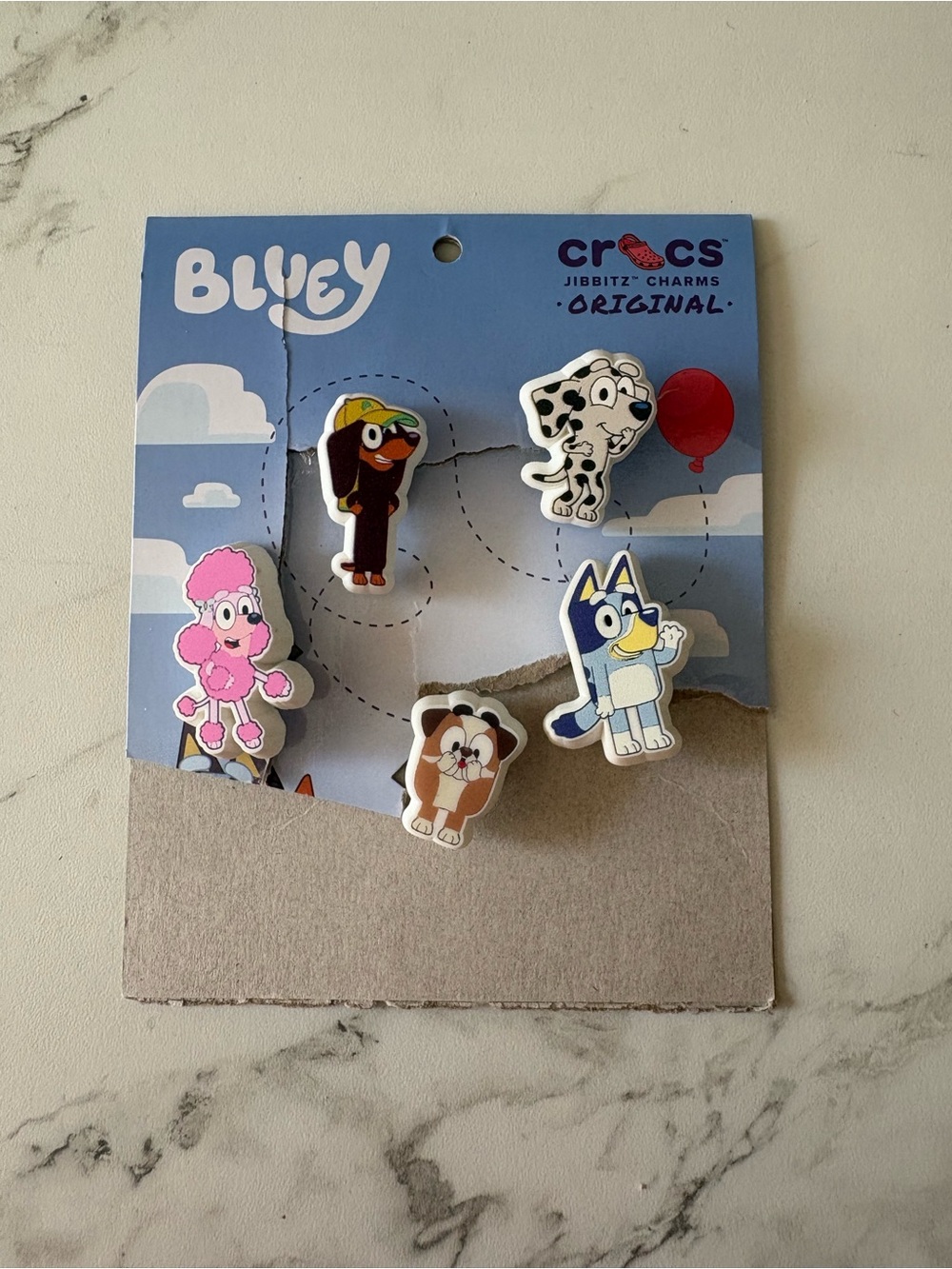 CROCS Bluey Jibbitz Charm Pack - Blue, Pink, Brown, Black, White, Red